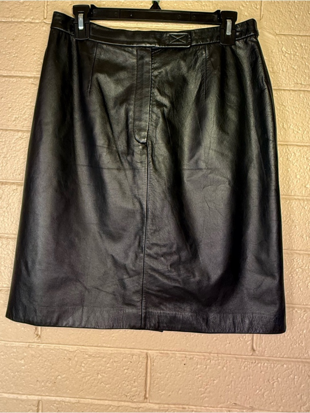 Apostrophe Black Faux Leather Pencil Skirt